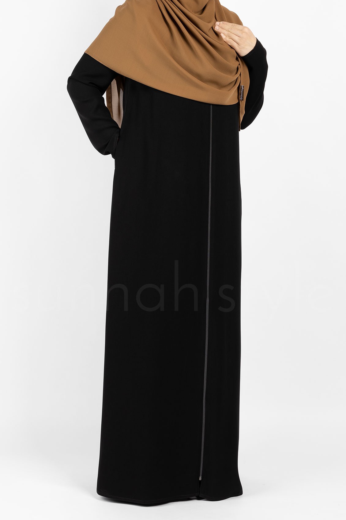 Sunnah Style Essentials Full Zip Abaya Black Slim